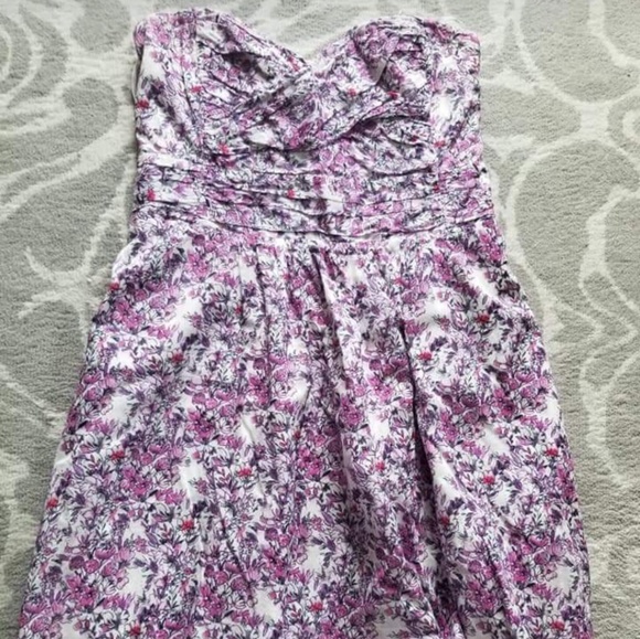 Strapless flowery Express dress - Picture 1 of 1